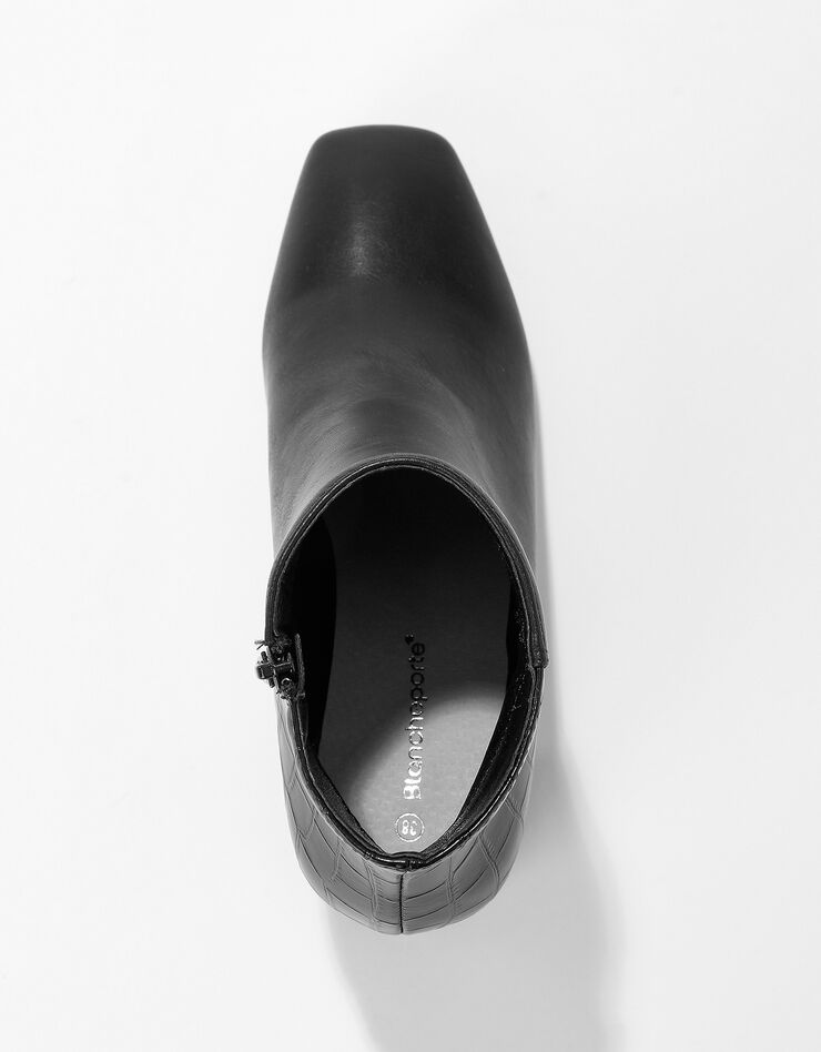 Boots bi-matière bout carré - noir (noir)