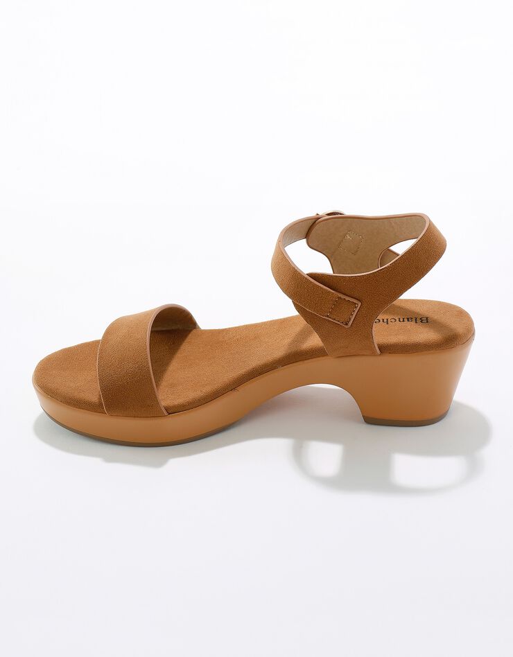 Sandales style sabot semelle légère effet bois (caramel) Sandales style sabot semelle légère effet bois (caramel)