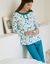 Pyjama femme imprimé "coeurs" (émeraude)