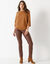 Pantalon droit enduit (chocolat)