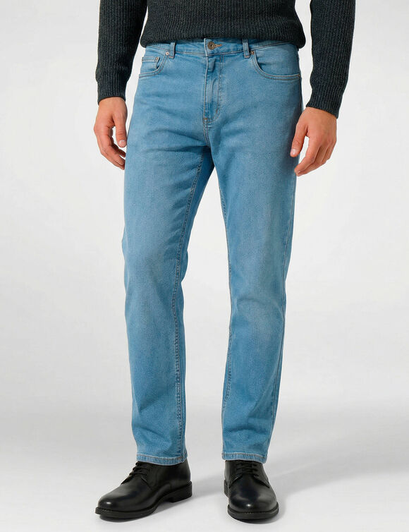 Jean droit basique coton stretch - L32 (stone clair)