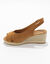 Sandales compensées corde à talon et bout ouverts (caramel)