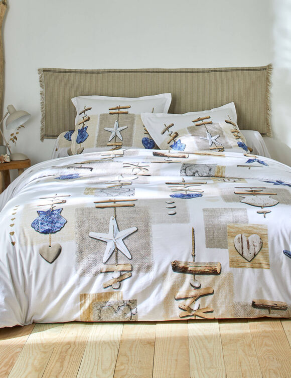 Linge de lit Lacanau - coton 57 fils/cm&sup2; (blanc)