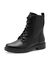 Boots cuir noir à lacets largeur confort (noir)