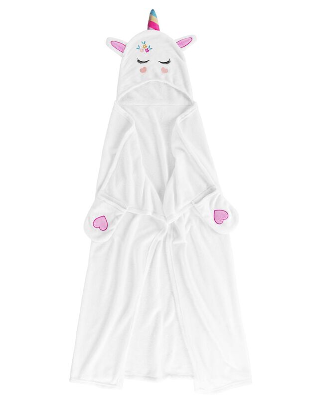 Plaid enfant déguisement licorne (blanc / rose)