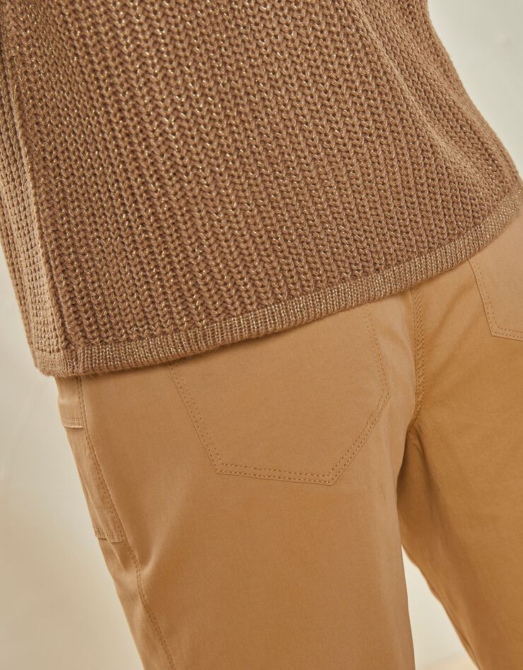Gilet paletot fils dorés, maille anglaise toucher mohair (taupe) Gilet paletot fils dorés, maille anglaise toucher mohair (taupe)