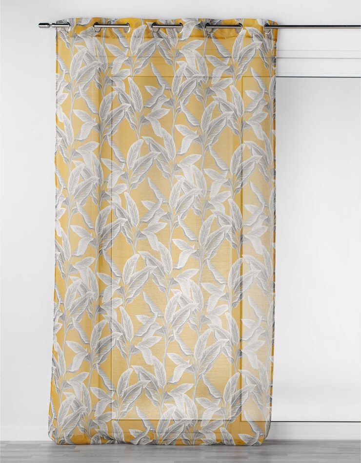 Voilage imprimé tropical (jaune / blanc)