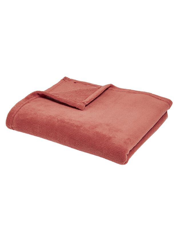 Plaid polaire toucher peluche (terracotta)