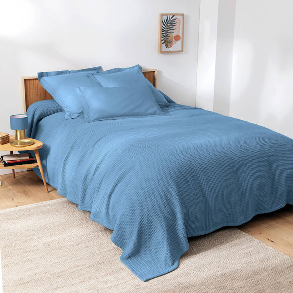Couverture climatisante nid d'abeille 350 g/m² (bleu jean)
