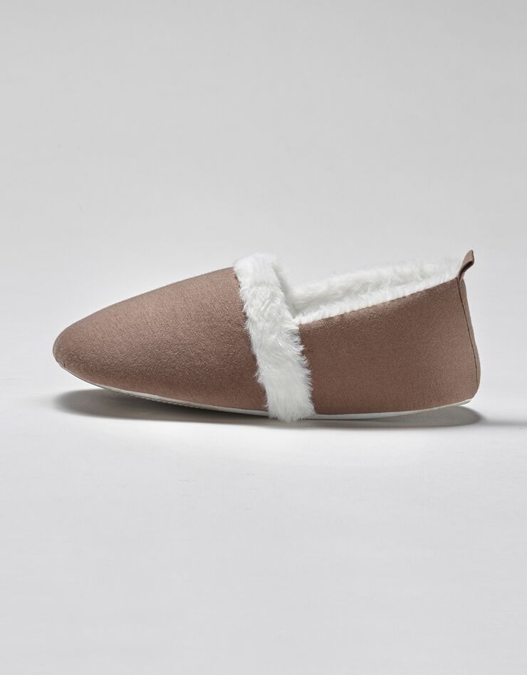 Chaussons doublés fausse fourrure (taupe)