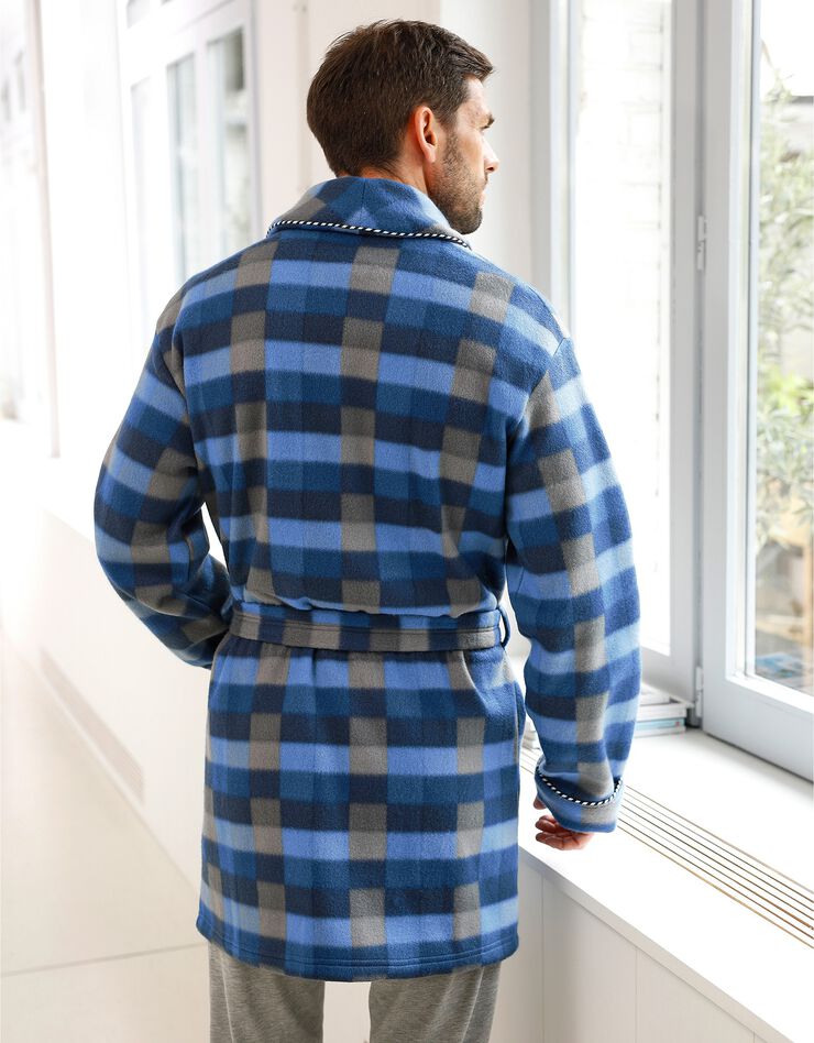 Veste d'intérieur maille polaire (carreaux bleu) Veste d'intérieur maille polaire (carreaux bleu)