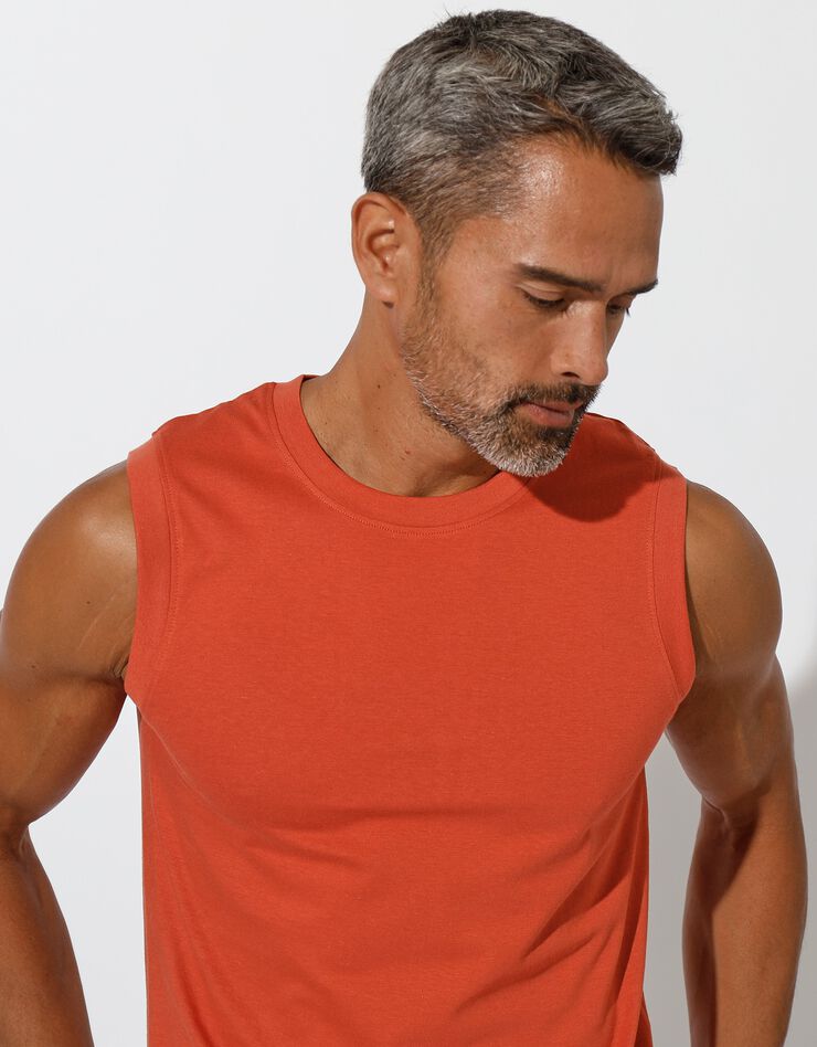 T-shirt col rond sans manches - lot de 3 (orange + vert + jaune)