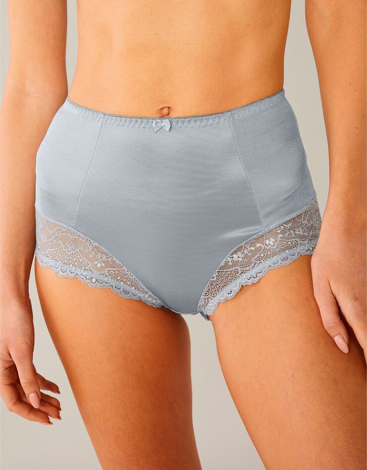Gainette maille satinée et dentelle Salford - lot de 2 (anthracite + gris) Gainette maille satinée et dentelle Salford - lot de 2 (anthracite + gris)