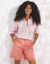 Bermuda uni longueur ajustable (corail clair)