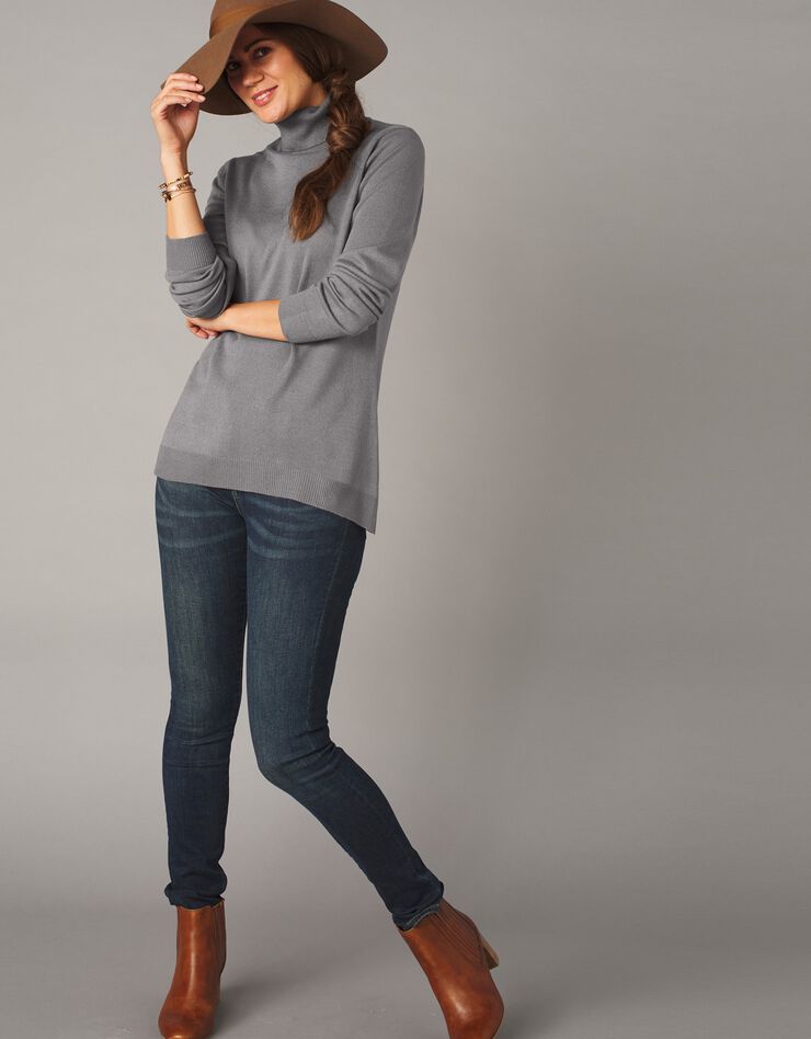 Pull col roulé toucher cachemire (gris) Pull col roulé toucher cachemire (gris)