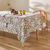 Nappe anti-taches imprimé petites fleurs (blanc / parme)