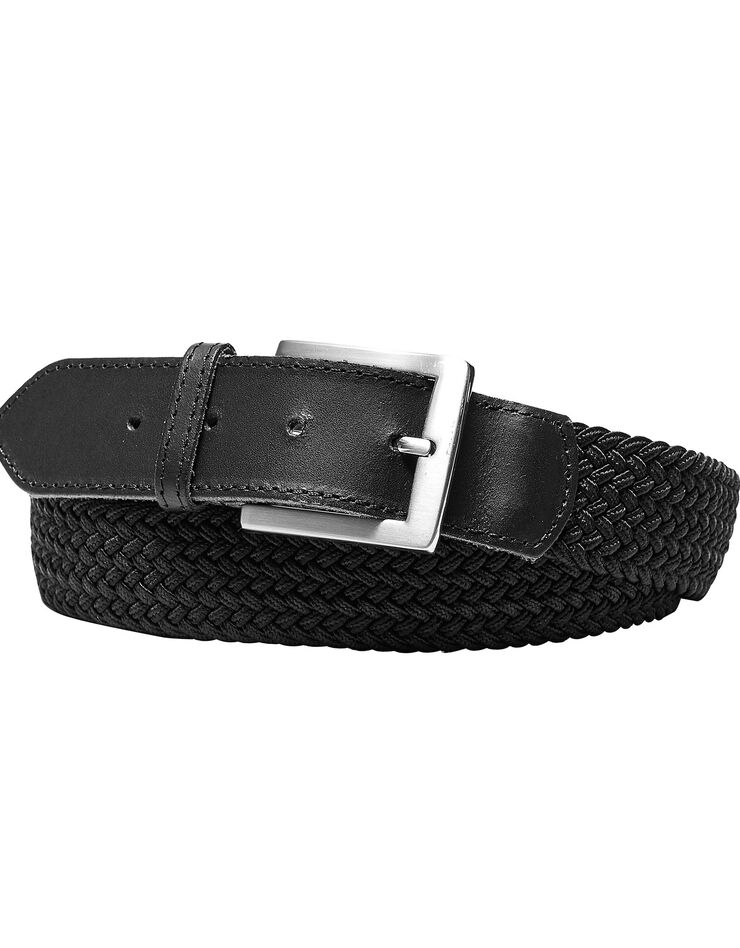 Ceinture tressée extensible finitions cuir (noir) Ceinture tressée extensible finitions cuir (noir)