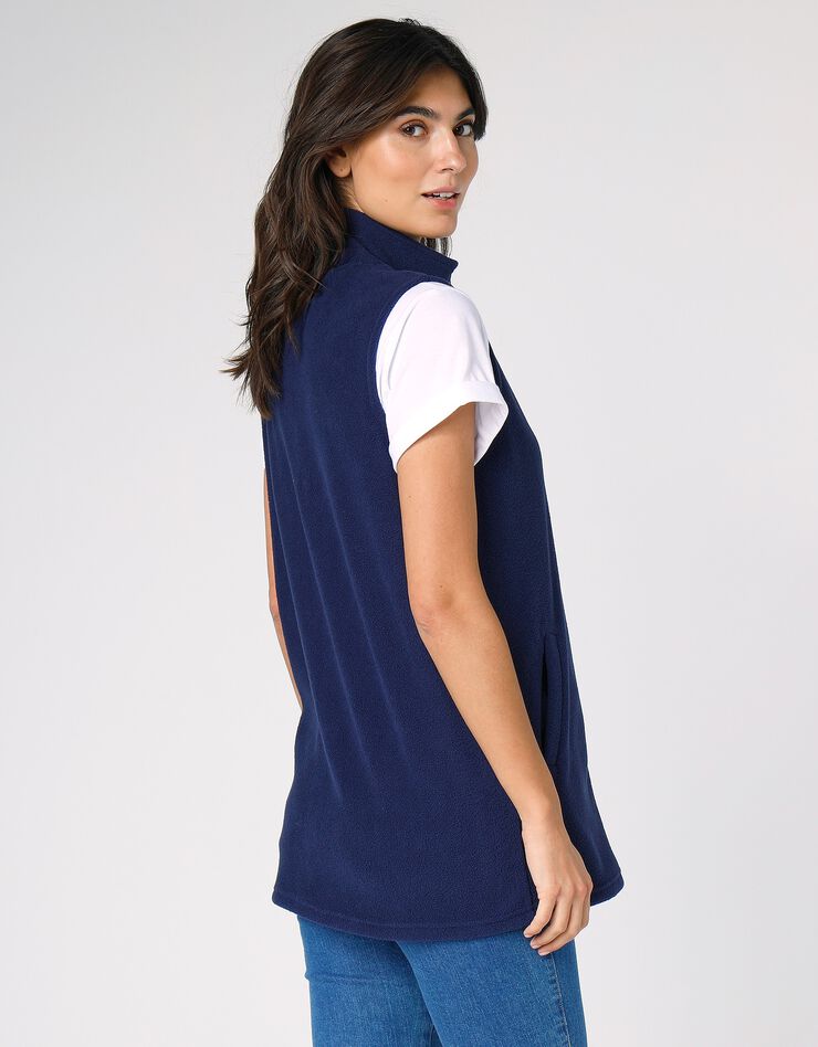 Veste polaire zippée sans manches (marine)