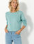 Pull manches longues uni (vert grisé)