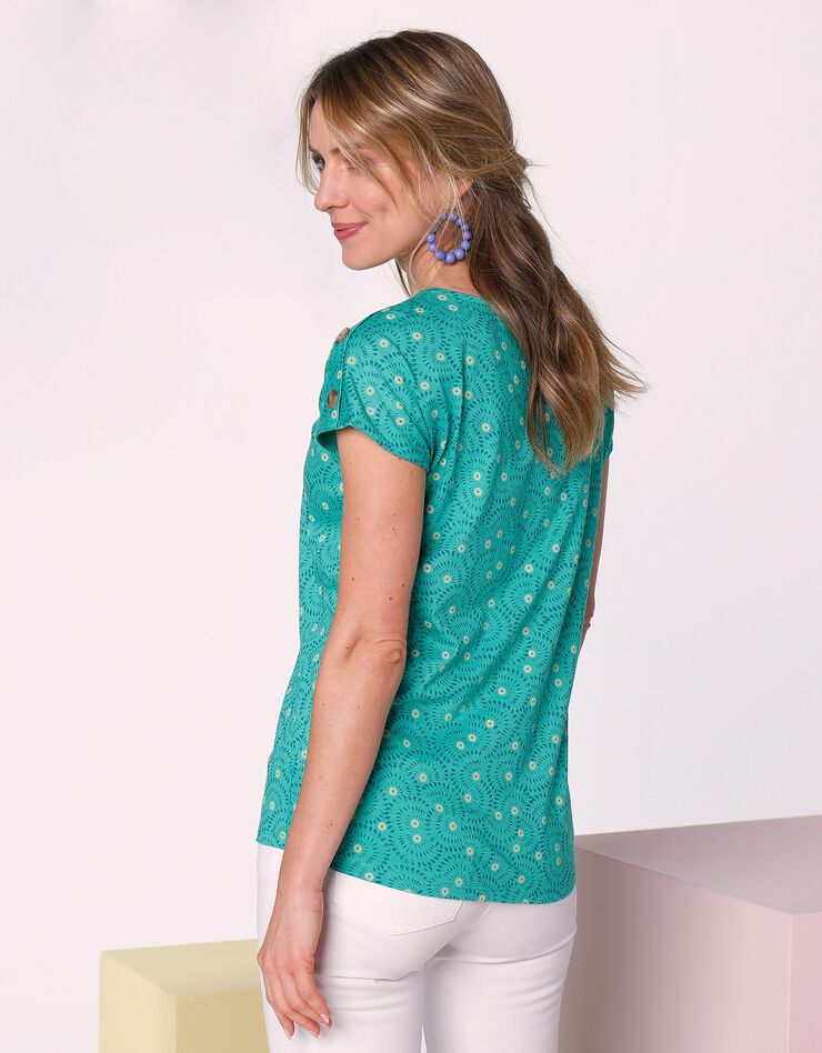 Tee-shirt imprimé col rond (vert) Tee-shirt imprimé col rond (vert)
