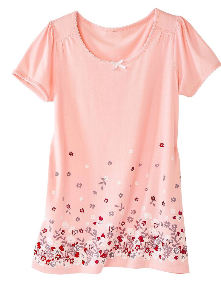 Tee-shirt imprimé fleurs - manches courtes (rose)