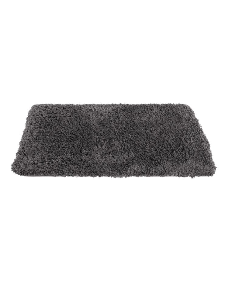 Tapis de bain uni moelleux microfibre (gris anthracite)
