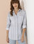 Chemise rayée base liquette, tissé teint (bleu ciel / bleu)