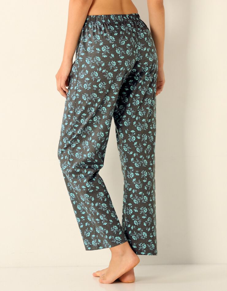 Pantalon pyjama jersey (aqua / gris)