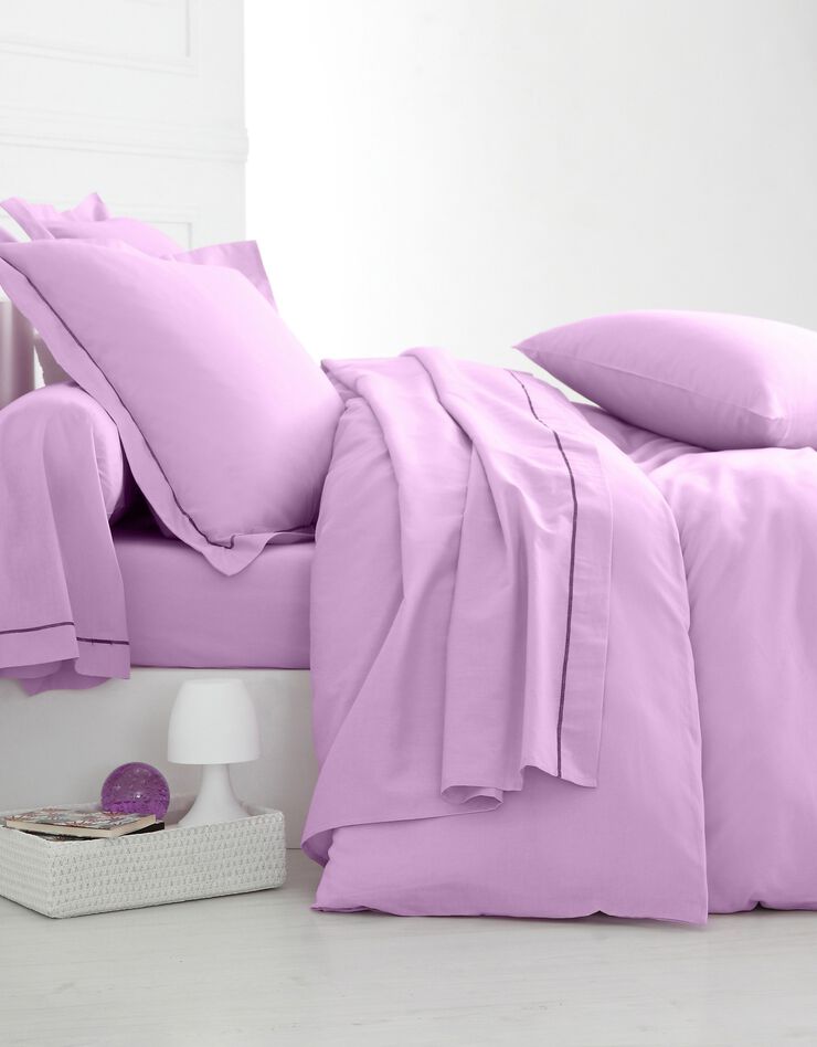 Linge de lit uni polycoton (lavande)