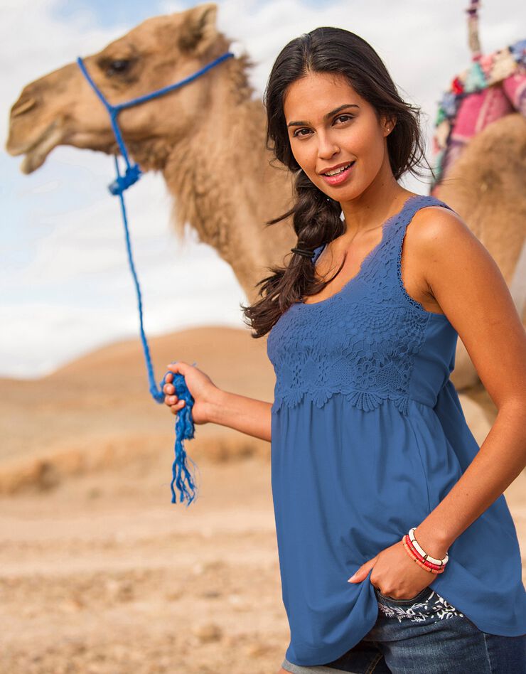 Débardeur macramé (bleu grisé) Débardeur macramé (bleu grisé)