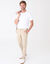 Pantalon chino ceinture arrondie sous le ventre (beige)