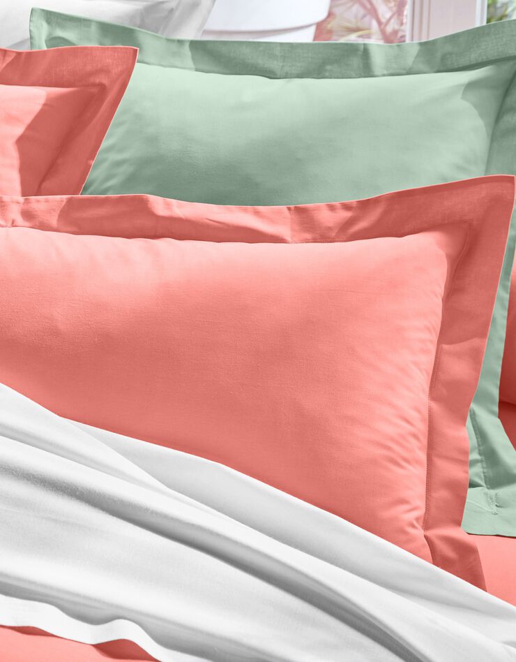Linge de lit uni polyester-coton Colombine (corail)