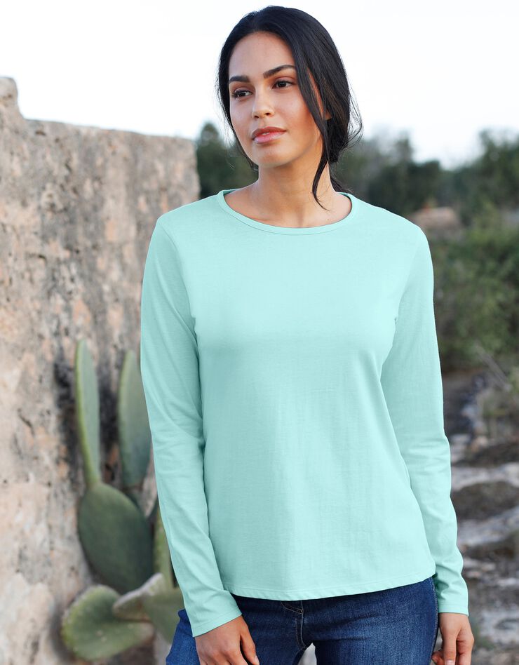 Tee-shirt uni, manches longues (aqua) Tee-shirt uni, manches longues (aqua)