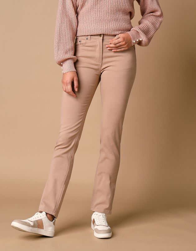 Pantalon droit stretch uni (sable)