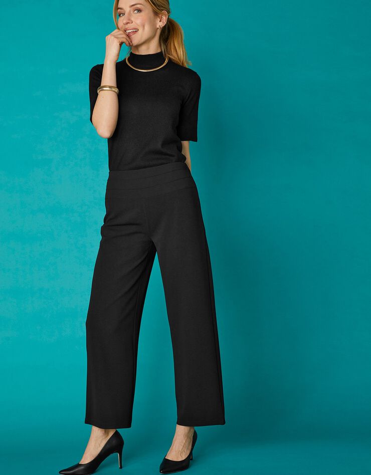 Pantalon coupe droite maille crêpe stretch - petite stature (noir) Pantalon coupe droite maille crêpe stretch - petite stature (noir)