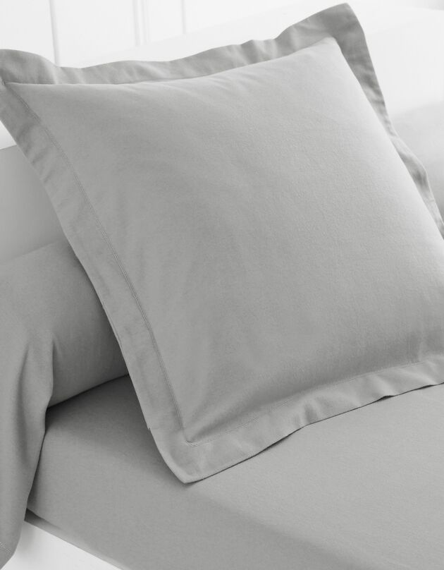 Linge de lit uni flanelle  (gris clair)