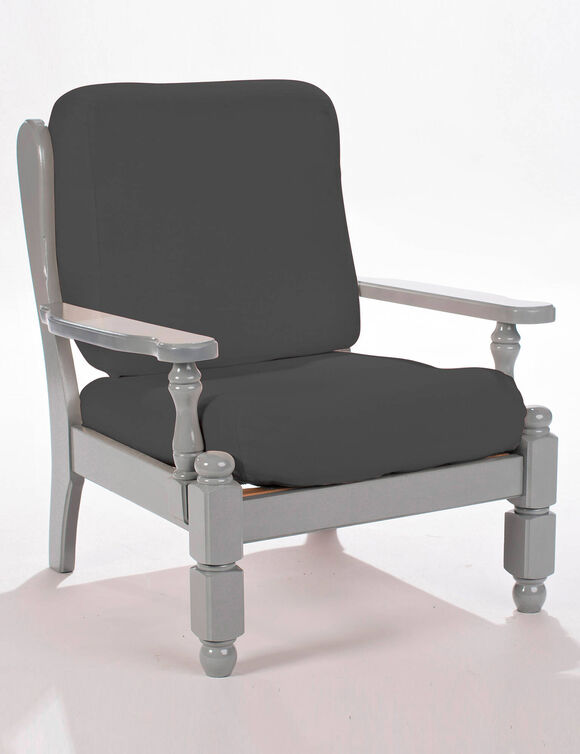 Housse extensible unie spéciale fauteuil rustique (gris)