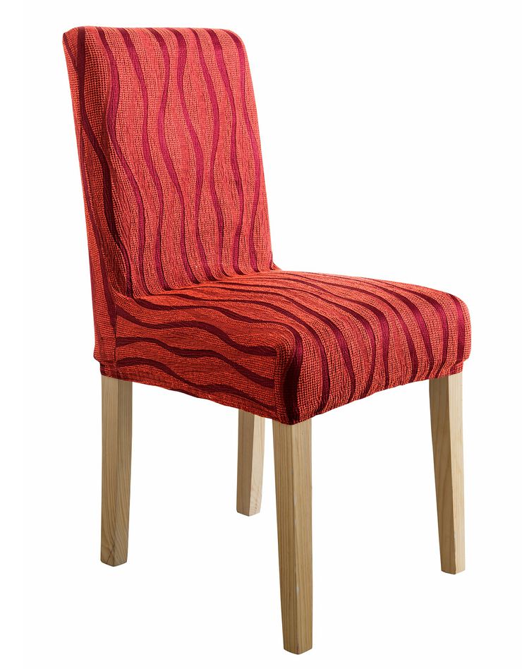Housse chaise extensible jacquard - lot de 2 (terracotta)