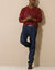 Pull uni col V (bordeaux)