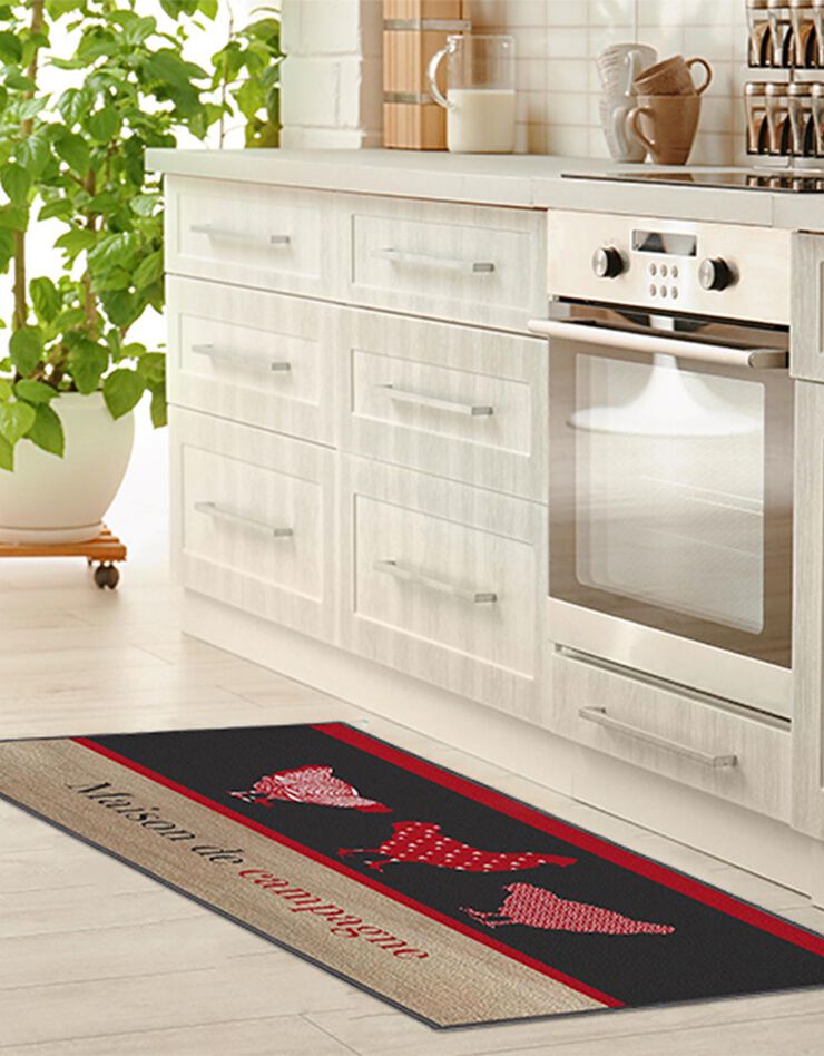 Tapis cuisine anti-poussière rectangulaire, imprimé poules (imprimé) Tapis cuisine anti-poussière rectangulaire, imprimé poules (imprimé)