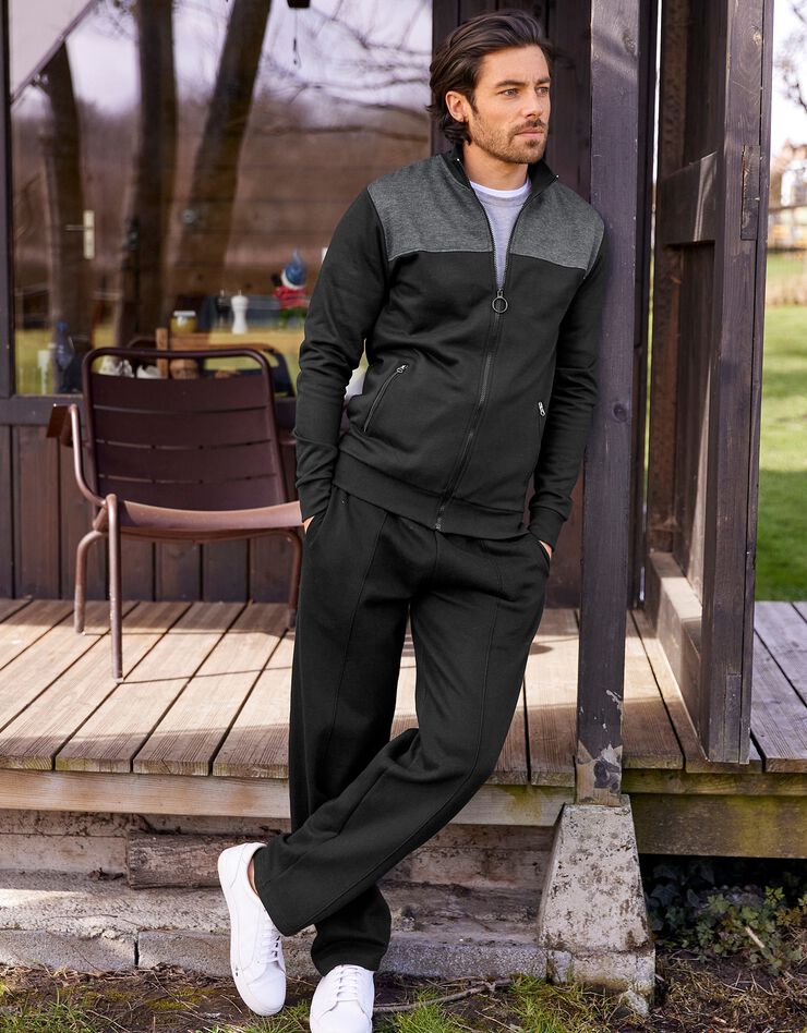 Veste molleton zippée (noir / anthracite)