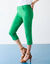 Corsaire stretch coutures affinantes (vert menthe)