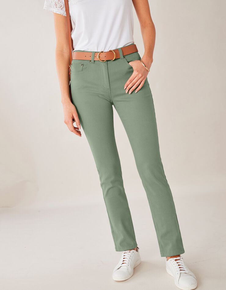 Pantalon droit stretch (vert grisé) Pantalon droit stretch (vert grisé)