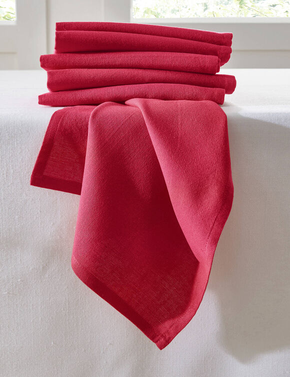 Serviette de table unie - lot de 6 (rouge)