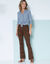 Legging bootcut taille élastiquée, imprimé peau de bête (noir / caramel)
