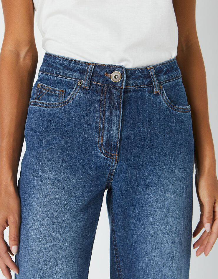 Jean large raccourci coupe stretch, spécial petites (stone) Jean large raccourci coupe stretch, spécial petites (stone)