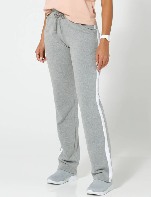 Pantalon jogging bicolore (gris chin&eacute; / blanc)