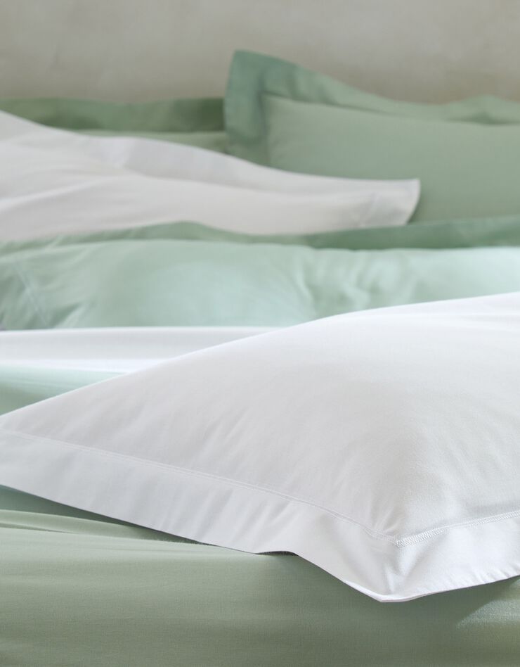 Linge de lit uni coton (blanc)
