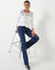 T-shirt col rond manches longues dentelle (blanc)