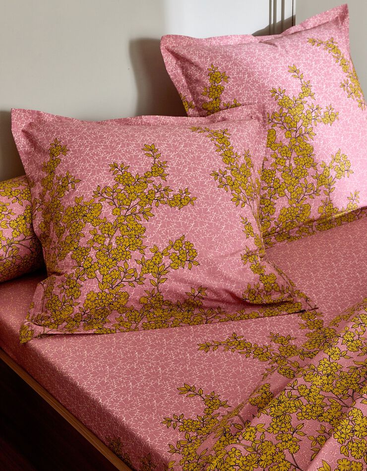 Linge de lit Coralie en percale de coton (bois de rose)
